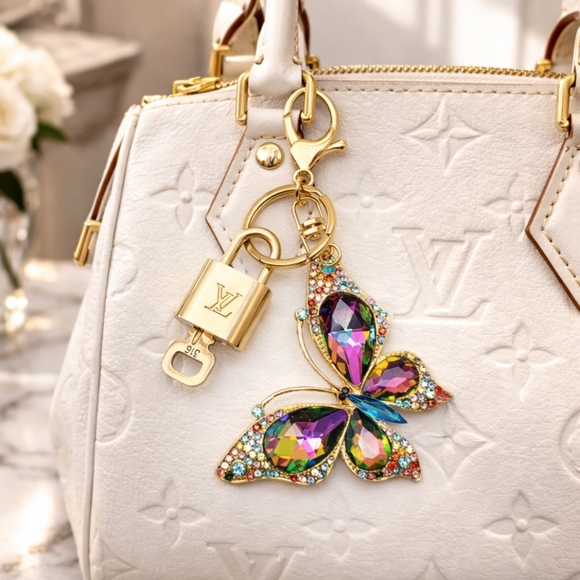 Louis Vuitton Accessories - Authentic Louis Vuitton Lock & Key with unbranded Butterfly Bagcharm, Keycharm